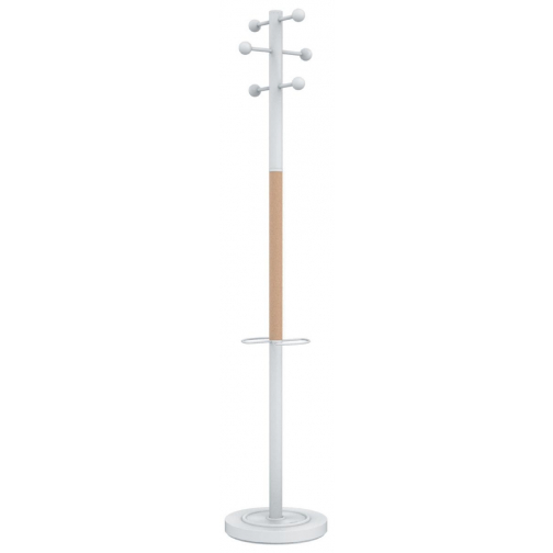 Unilux portemanteau Access, hauteur 175 cm, 6 patères, avec porte-parapluies, blanc