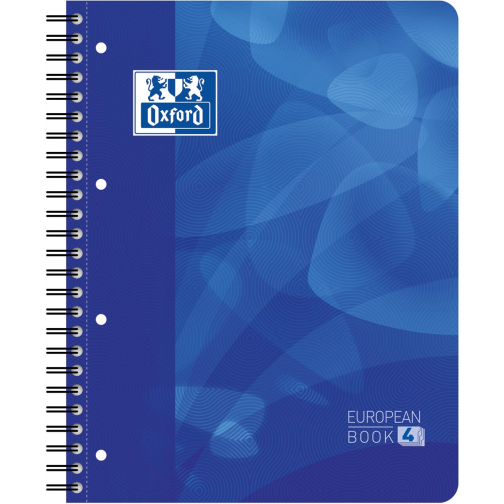 Oxford School Projectbook cahier à reliure, ft A4+, 4 trous, ligné, bleu