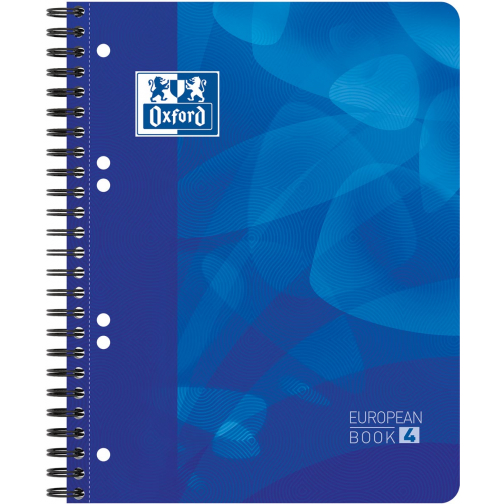 Oxford School Projectbook cahier à reliure, ft A5+, 6 trous, ligné, bleu