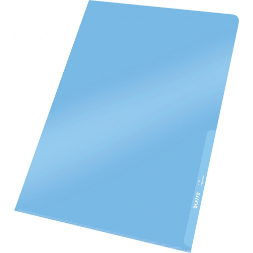 Leitz Premium pochette coin, PVC, ft A4, bleu, paquet de 100 pièces