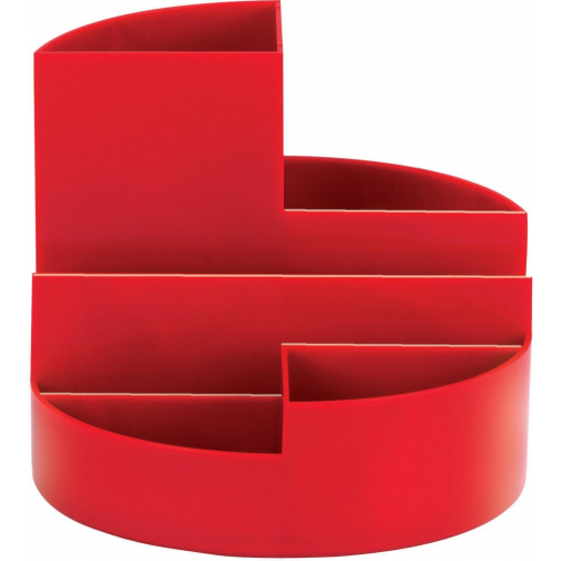 MAUL Organisateur de bureau Roundbox, Ø14x12.5cm, 7 compartiments, plumier rouge