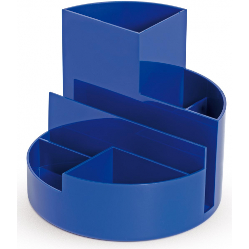 MAUL Organisateur de bureau Roundbox Eco, 85% recycled, Ø14x12.5cm, 7 compartiments, plumier bleu