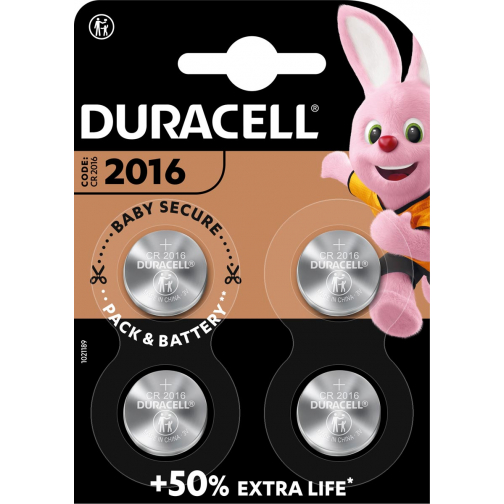 Duracell piles bouton Specialty Electronics CR2016, blister 4 pièces