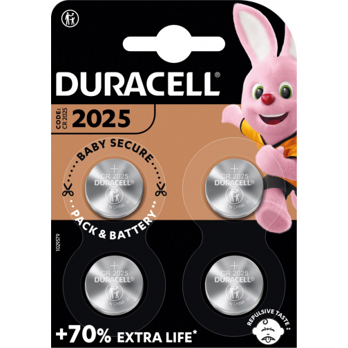 Duracell piles bouton Specialty Electronics CR2025, blister 4 pièces