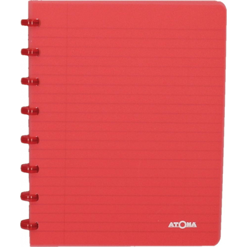 Atoma Trendy cahier, ft A5, 144 pages, commercieel quadrillé, transparant rood