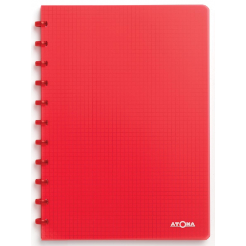 Atoma Trendy cahier, ft A4, 144 pages, quadrillé 5 mm, transparant rood