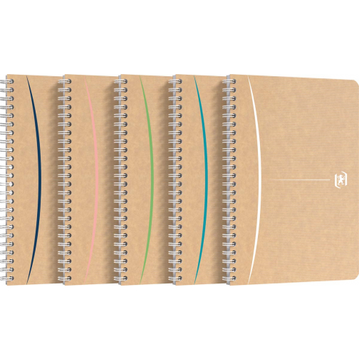 Oxford Touareg cahier à reliure spirale, 180 pages ft A5, ligné, couleurs assorties