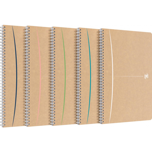 Oxford Touareg cahier à reliure spirale, 180 pages ft A4, ligné, couleurs assorties