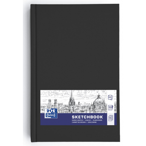 Oxford "Sketchbook" carnet de dessin, 96 feuilles, 100 g/m², ft A5, noir