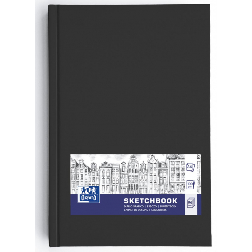 Oxford "Sketchbook" carnet de dessin, 96 feuilles, 100 g/m², ft A6, noir
