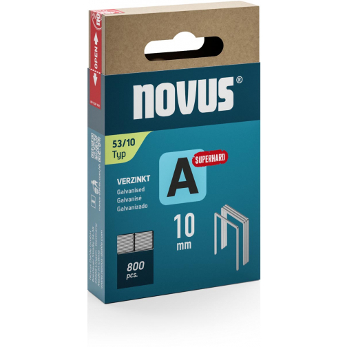 Novus agrafes A 53/10 Super Hard, boîte de 800 agrafes