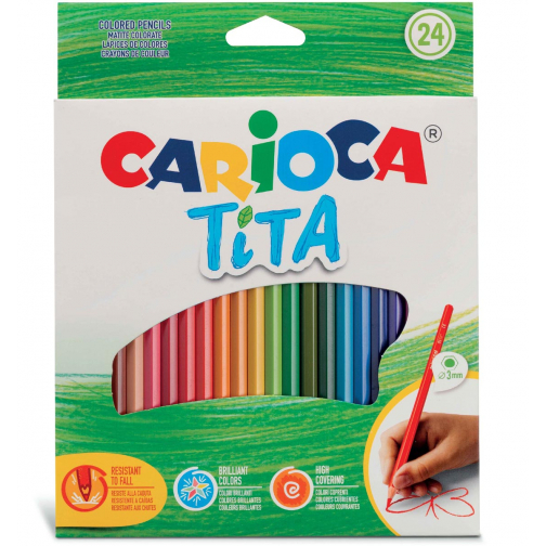 Carioca crayon de couleur Tita, 24 pièces en étui cartonné