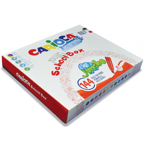 Carioca feutres de coloriage Jumbo, boîte de 144 feutres (classpack)