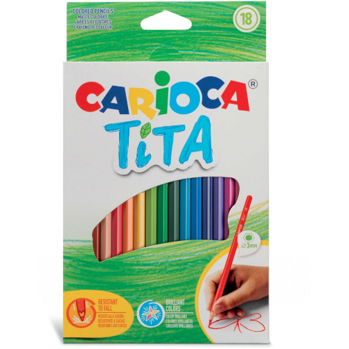 Carioca crayon de couleur Tita, 18 pièces en étui cartonné