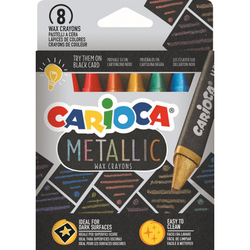 Carioca craie à la cire Wax Metallic, étui cartonné de 8 pièces