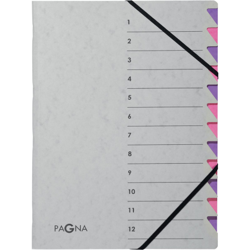 Pagna trieur Easy Grey pour ft A4, 12 compartiments, pourpre