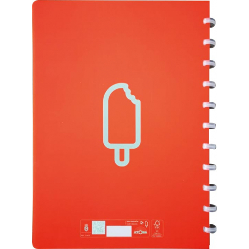 Atoma Sorbet cahier, ft A5, 144 pages, ligné, rood