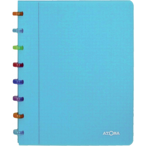 Atoma Tutti Frutti cahier, ft A5, 144 pages, commercieel quadrillé, transparant blauw