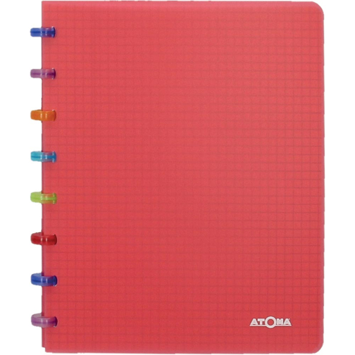 Atoma Tutti Frutti cahier, ft A5, 144 pages, commercieel quadrillé, transparant rood