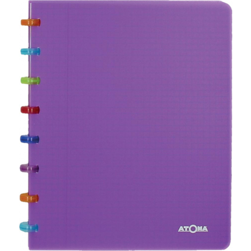 Atoma Tutti Frutti cahier, ft A5, 144 pages, commercieel quadrillé, transparant paars