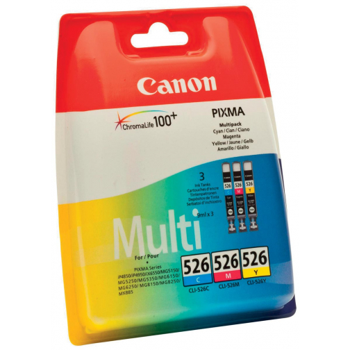 Canon cartouche d'encre CLI-526, 450 pages, OEM 4541B009, 3 couleurs