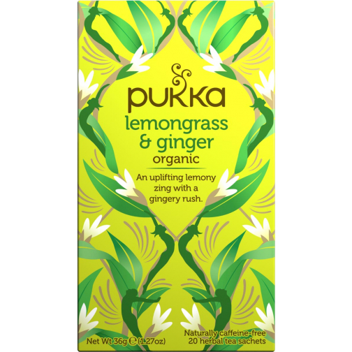 Pukka thé bio, Lemongrass - Ginger, paquet de 20 pièces