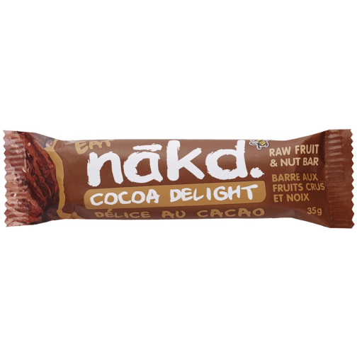 Nakd Cocoa Delight, barre de 35 g, paquet de 18 pièces