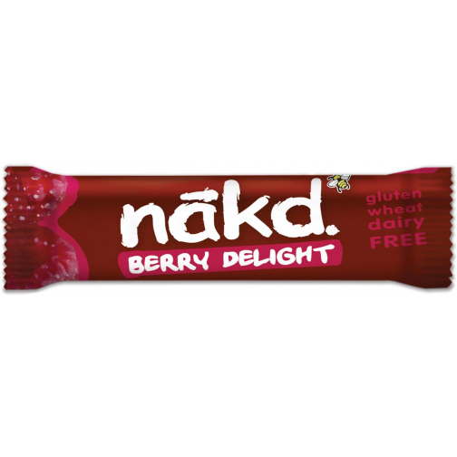 Nakd Berry Delight, barre de 35 g, paquet de 18 pièces