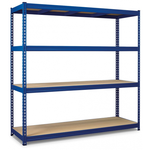 Avasco étagère Robus 400, ft 180 x 180 x 60 cm, 4 tablettes, en métal, bleu
