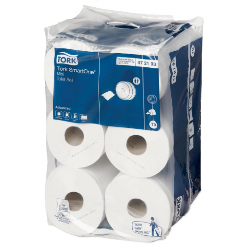 Tork papier toilette SmartOne Mini, 2 plis, 111 mètres, système T9, paquet de 12 rouleaux