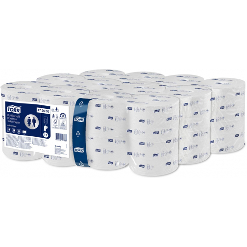 Tork papier toilette Optiserve Coreless, 2 plis, 820 feuilles, système T7, blanc, paquet de 24 rouleaux