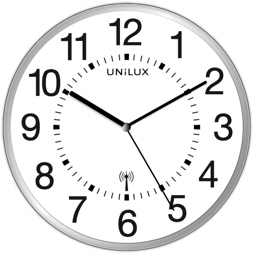 Unilux horloge Wave, radiogestuurd, diamètre 30 cm, gris et blanc