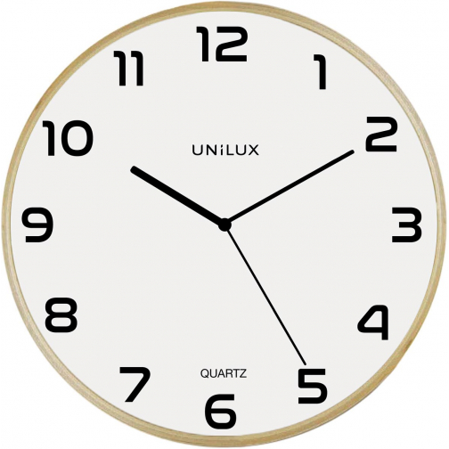 Unilux horloge Baltic, diamètre 30,5 cm, bois en blanc