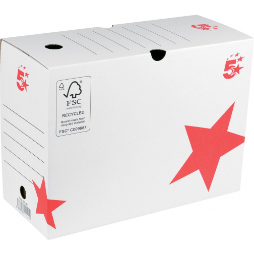 Pergamy boîte à archives, 15 x 25 x 33 cm (l x h x p), blanc, montage manuel