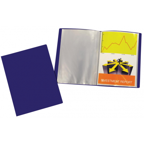 Beautone Protège documents, A4, 10 pochettes, bleu