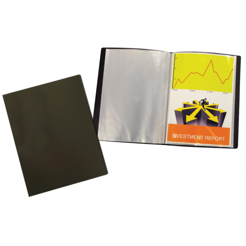 Beautone Protège documents, A4, 20 pochettes, noir