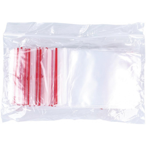 OFFICE products sachets zip, transparent, paquet de 100 pièces, ft 60 x 80 mm