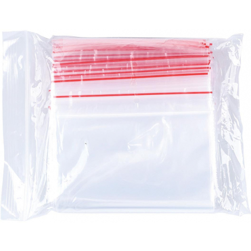OFFICE products sachets zip, transparent, paquet de 100 pièces, ft 120 x 180 mm