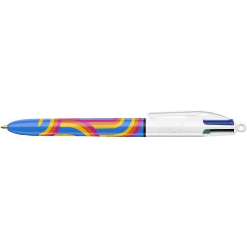 BIC Colours Lines stylo bille 4 couleurs, moyen, bleu