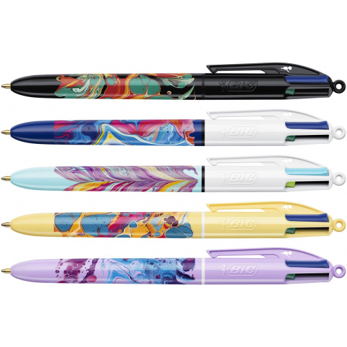 BIC Colours Hydro Purple stylo bille 4 couleurs, moyen