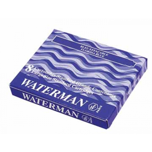 Waterman cartouches d'encre Standard 23, bleu-noir, boîte de 8 pièces
