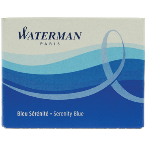 Waterman cartouches d'encre Standard 23 bleu Florida, paquet de 8 pièces