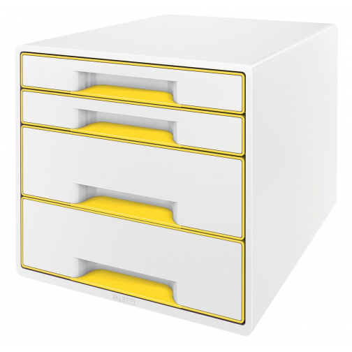 Leitz bloc à tiroirs WOW, 4 tiroirs, blanc/jaune