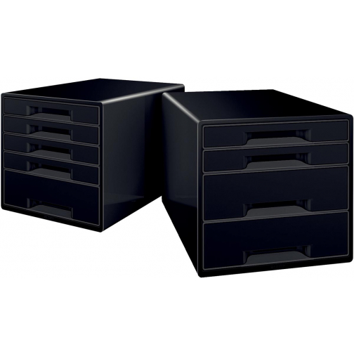 Leitz Dual Black bloc à tiroirs avec 4 tiroirs, noir