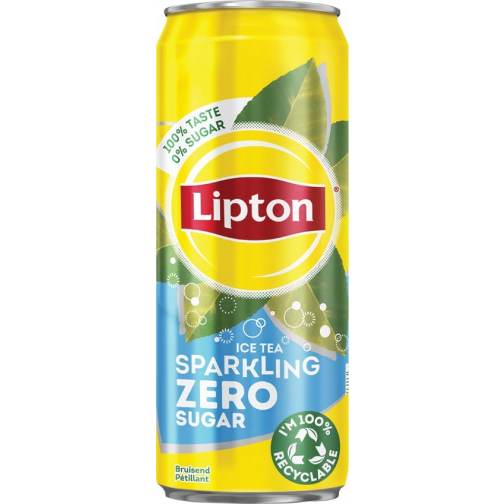 Lipton Ice Tea Zero boisson rafraîchissante, canette sleek de 33 cl, paquet de 24 pièces