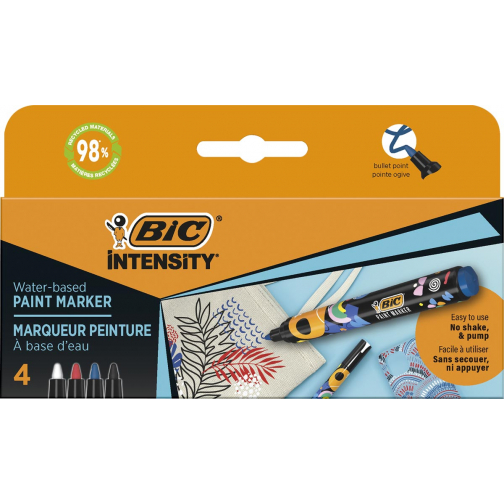 BIC Intensity marqueur peinture, couleurs classiques, set de 4 pièces