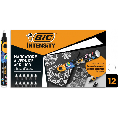 BIC Intensity marqueur peinture, blanc, set de 12 pièces