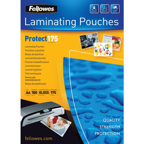 Fellowes pochette à plastifier Protect175 ft A4, 350 microns (2 x 175 microns), paquet de 100 pièces