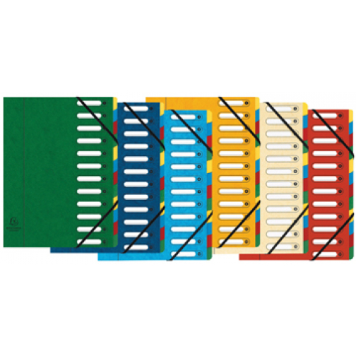 Exacompta trieur-classeur Harmonika, 12 compartiments couleurs assorties