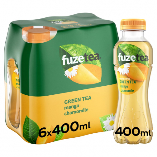 Fuze Tea boisson rafraîchissant, non pétillant, bouteille de 40 cl, paquet de 24 pièces, mangue camomill